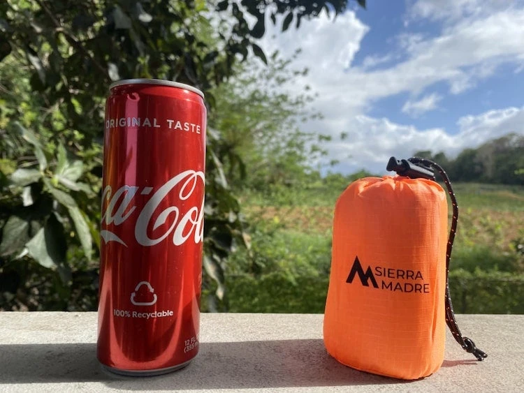 Emergency Sleeping Bag packs smaller than a soda can